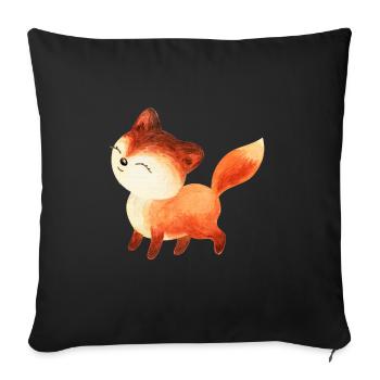 Fox foxes foxy forest animal cute red fox cute - Sofa pillowcase 17,3'' x 17,3'' (45 x 45 cm) - black - Front