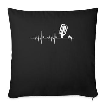 Awesome Podcast Heartbeat Podcaster Heartbeat - Sofa pillowcase 17,3'' x 17,3'' (45 x 45 cm) - black - Front