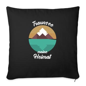 Traunsee Österreich See Alpen Tirol Geschenkidee - Sofakissenbezug 45 x 45 cm - Schwarz - Vorne