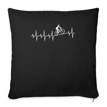 Vélo ECG - Housse de coussin décorative 45 x 45 cm - noir - Devant