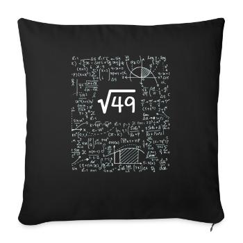 Enfants Racine Carrée De 49 Cadeau D'anniversaire 7 Ans - Housse de coussin décorative 45 x 45 cm - noir - Devant