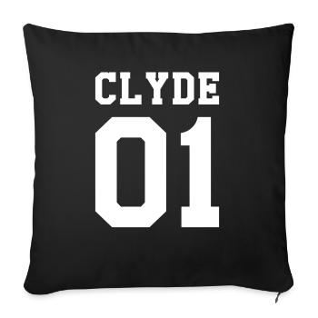 Clyde 01 Valentinstag Partnerlook Partner in Crime - Sofakissenbezug 45 x 45 cm - Schwarz - Vorne