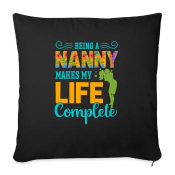 Funny babysitter nanny childminder saying - Sofa pillowcase 17,3'' x 17,3'' (45 x 45 cm) - black - Front