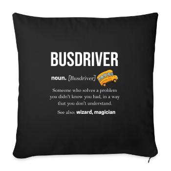 Bus - Sofakissenbezug 45 x 45 cm - Schwarz - Vorne