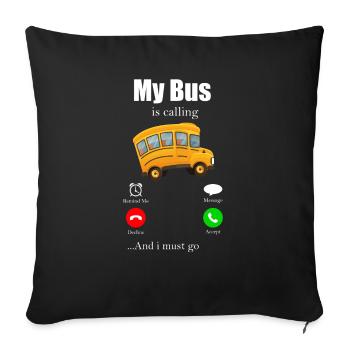 Bus driver omnibus school bus public transport autobus gift - Sofa pillowcase 17,3'' x 17,3'' (45 x 45 cm) - black - Front