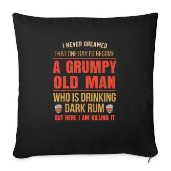 Mens Retired Rum Lover Gift I Funny Rum Drinking - Sofa pillowcase 17,3'' x 17,3'' (45 x 45 cm) - black - Front
