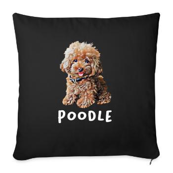 Dog Doodle Goldendoodle Dog Lover - Sofa pillowcase 17,3'' x 17,3'' (45 x 45 cm) - black - Front