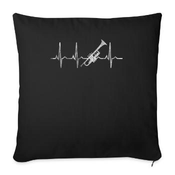 Trompette Heartbeat Jazz Musics Trompette - Housse de coussin décorative 45 x 45 cm - noir - Devant