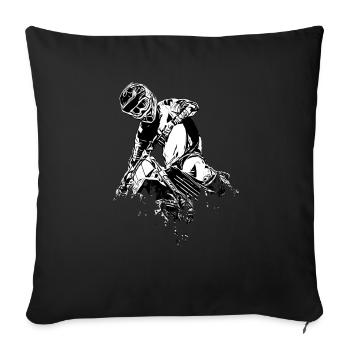 Motocross Design Enduro / Geschenkidee / MX - Sofakissenbezug 45 x 45 cm - Schwarz - Vorne