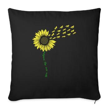 Horse sunflower gift - Sofa pillowcase 17,3'' x 17,3'' (45 x 45 cm) - black - Front