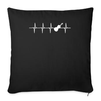 Violon Heartbeat Violonistes - Housse de coussin décorative 45 x 45 cm - noir - Devant