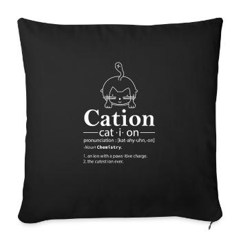 Chat drôle disant chimie science chats - Housse de coussin décorative 45 x 45 cm - noir - Devant
