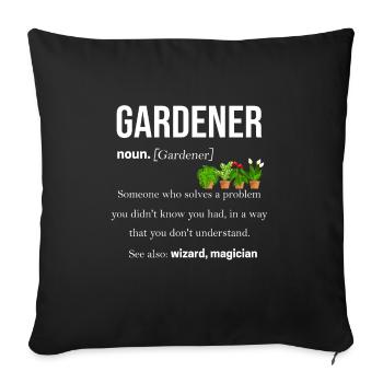 jardinier - Housse de coussin décorative 45 x 45 cm - noir - Devant