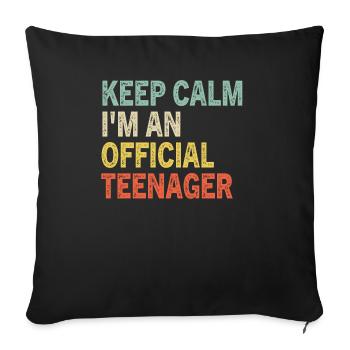 Keep Calm Birthday Official Teenager 13th Birthda - Housse de coussin décorative 45 x 45 cm - noir - Devant