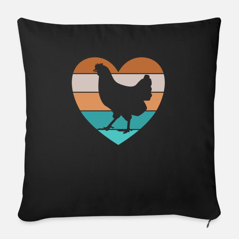 Huhn Hühner Hahn Hühnerstall Landwirtschaft Bauer - Sofakissenbezug 45 x 45 cm - Schwarz