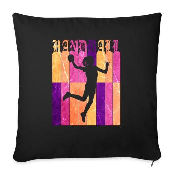 Je Peux Pas J'ai Handball - Évolution Handballeur - Housse de coussin décorative 45 x 45 cm - noir - Devant