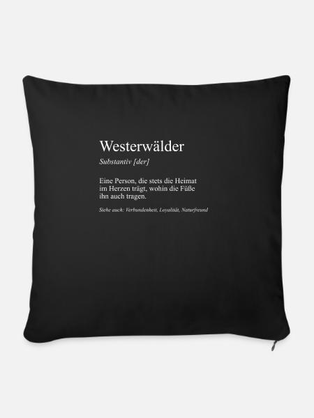 Westerwald Pfalz Wandern Koblenz Geschenkidee - Sofakissenbezug 45 x 45 cm - Schwarz
