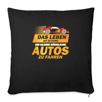 Sportwagen Rennwagen Schnelles Auto Flitzer Motiv - Sofakissenbezug 45 x 45 cm - Schwarz - Vorne