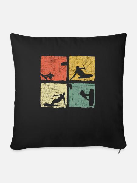 Kitesurfer Kite Ich Kann Nicht Ich Bin Kitesurfen - Sofakissenbezug 45 x 45 cm - Schwarz