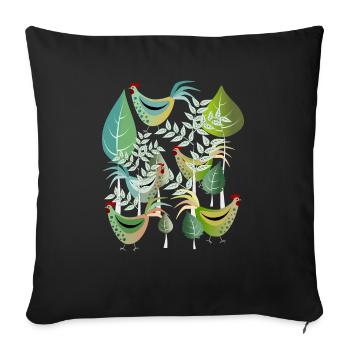 Vogel Huhn Hahn Hühner Frühling Henne Ostern - Sofakissenbezug 45 x 45 cm - Schwarz - Vorne