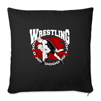 Wrestling - Sofa pillowcase 17,3'' x 17,3'' (45 x 45 cm) - black - Front
