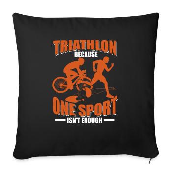 Triathlon - Housse de coussin décorative 45 x 45 cm - noir - Devant