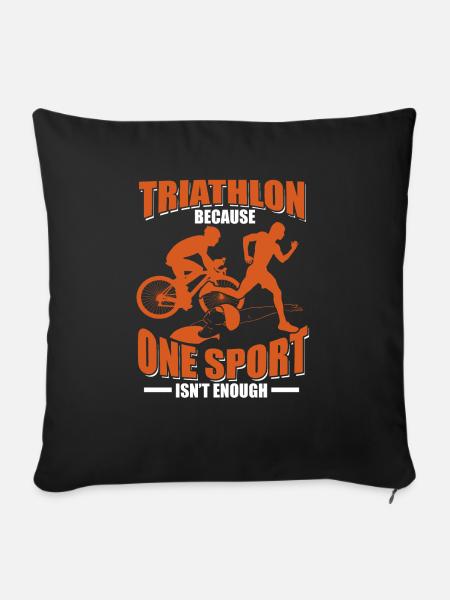 Triathlon - Sofakissenbezug 45 x 45 cm - Schwarz