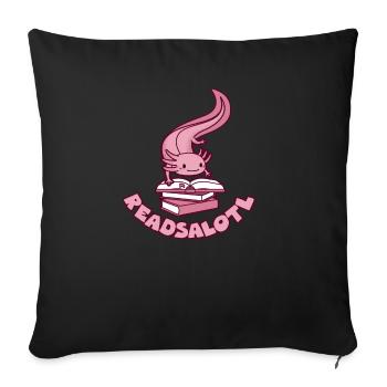 Axolotl Lire Rat de lecture Livre cadeau - Housse de coussin décorative 45 x 45 cm - noir - Devant