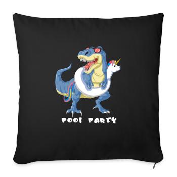 dinosaur pool party - Sofa pillowcase 17,3'' x 17,3'' (45 x 45 cm) - black - Front