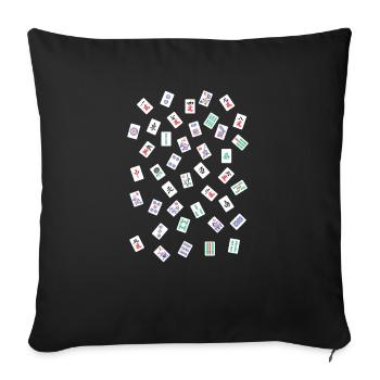 Scattered mahjong tiles - mahjong gift - Sofa pillowcase 17,3'' x 17,3'' (45 x 45 cm) - black - Front