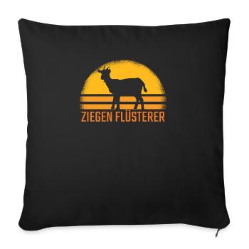 Chèvres Chuchots de chèvre rétro - Housse de coussin décorative 45 x 45 cm - noir - Devant