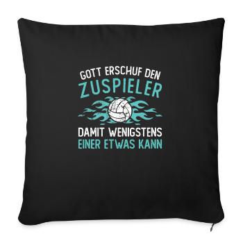 Volleyball Volleyballer Zuspieler Geschenk - Sofakissenbezug 45 x 45 cm - Schwarz - Vorne