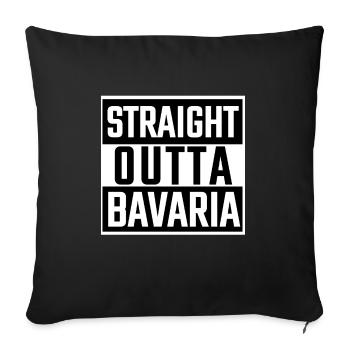 Straight Outta Bavaria Bayern T-Shirt - Sofa pillowcase 17,3'' x 17,3'' (45 x 45 cm) - black - Front