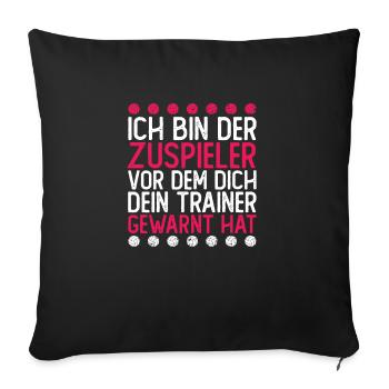 Volleyball Zuspieler Steller Stellspieler - Sofakissenbezug 45 x 45 cm - Schwarz - Vorne