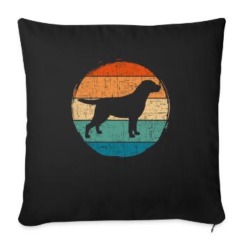 Retro Labrador Retriever Vintage Amateurs de chiens - Housse de coussin décorative 45 x 45 cm - noir - Devant