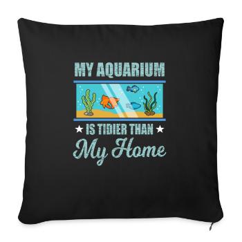 Aquarium poisson tortue Keeper idée de cadeau - Housse de coussin décorative 45 x 45 cm - noir - Devant