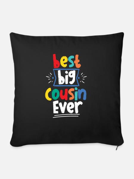 Best Big Cousin Grand Cousin Gift Boys - Sofa pillowcase 17,3'' x 17,3'' (45 x 45 cm) - black