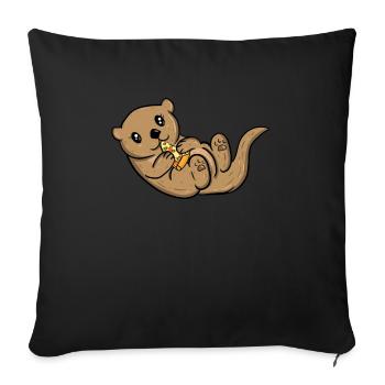 Otter - Sofa pillowcase 17,3'' x 17,3'' (45 x 45 cm) - black - Front