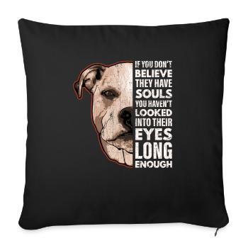 American Bulldog Apparel They Have Souls Funny Gif - Sofa pillowcase 17,3'' x 17,3'' (45 x 45 cm) - black - Front