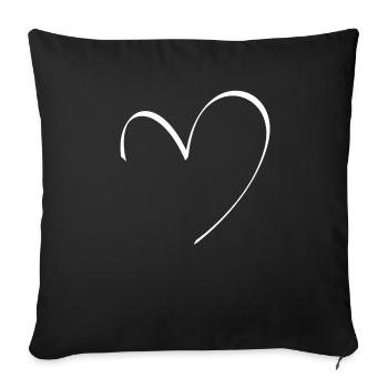 Coeur - Housse de coussin décorative 45 x 45 cm - noir - Devant