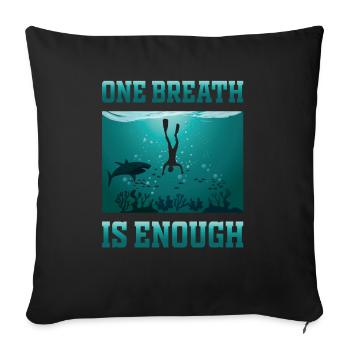 Plongeur d’apnée freediving One Breath - Housse de coussin décorative 45 x 45 cm - noir - Devant
