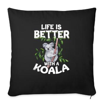 Koala Gift Tired Lazy Pouch Bear Cute Animal - Sofa pillowcase 17,3'' x 17,3'' (45 x 45 cm) - black - Front