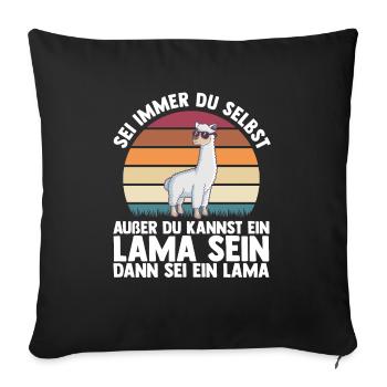 Lama - Housse de coussin décorative 45 x 45 cm - noir - Devant