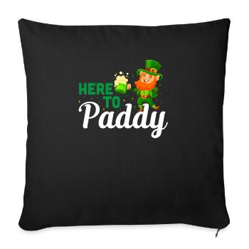 patricks day here to paddy - Housse de coussin décorative 45 x 45 cm - noir - Devant