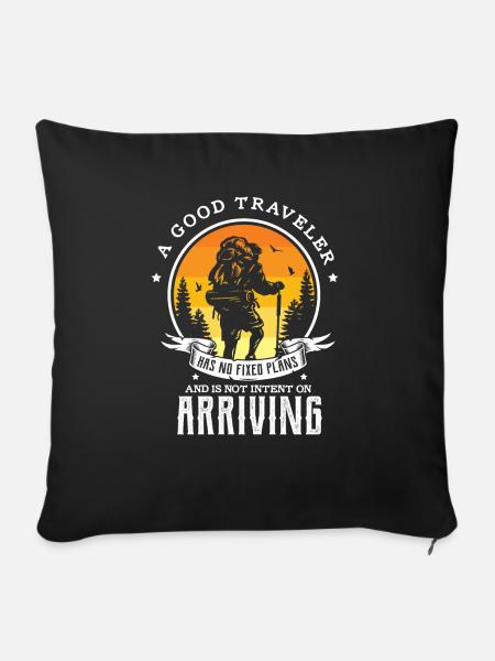 Backpacking Design für einen Backpacker - Sofakissenbezug 45 x 45 cm - Schwarz
