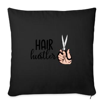 Coiffeuse coiffure profession - Housse de coussin décorative 45 x 45 cm - noir - Devant