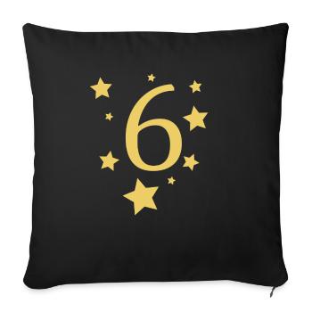 6 years - Sofa pillowcase 17,3'' x 17,3'' (45 x 45 cm) - black - Front