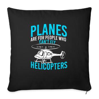 Helicopter - Sofa pillowcase 17,3'' x 17,3'' (45 x 45 cm) - black - Front