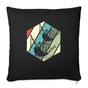 Bagpipe player musician bagpipes music - Sofa pillowcase 17,3'' x 17,3'' (45 x 45 cm) - black - Front