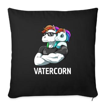 Father Daughter Unicorns - Dad Girl - Sofa pillowcase 17,3'' x 17,3'' (45 x 45 cm) - black - Front